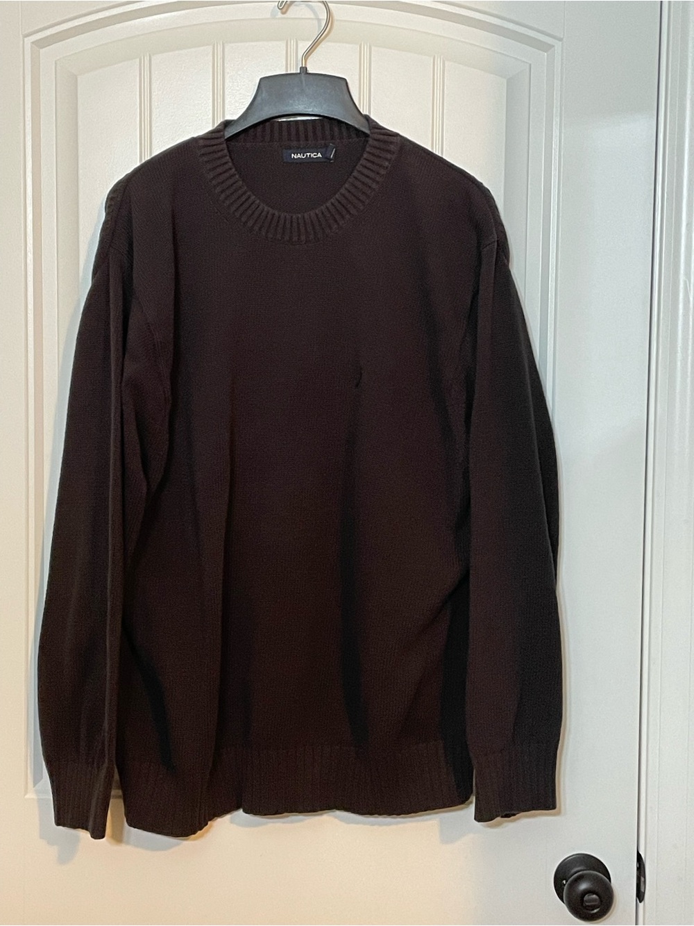 Nautica Men’s Crewneck Sweater in Dark Brown